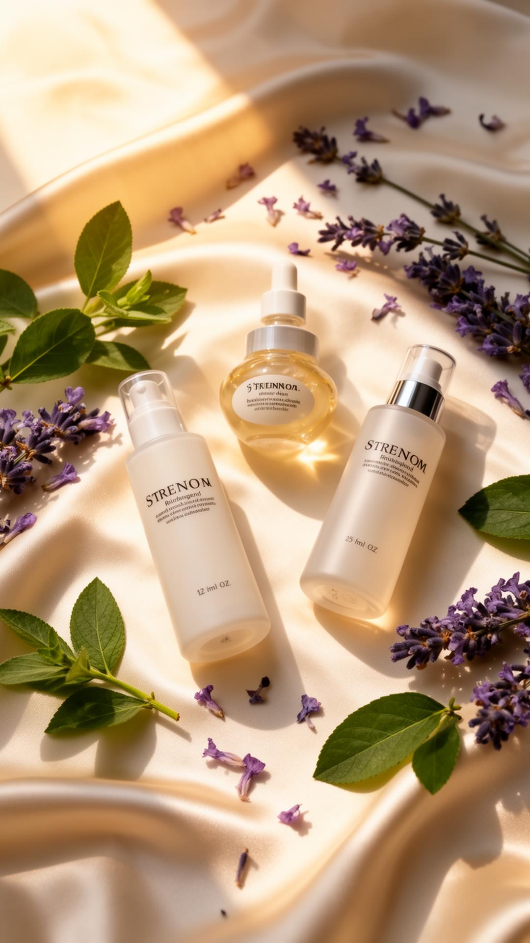 Glowpop skincare collection with lavender and botanicals